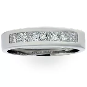 1 1/2ct Princess Cut Mens Real Diamond Wedding 14K Ring