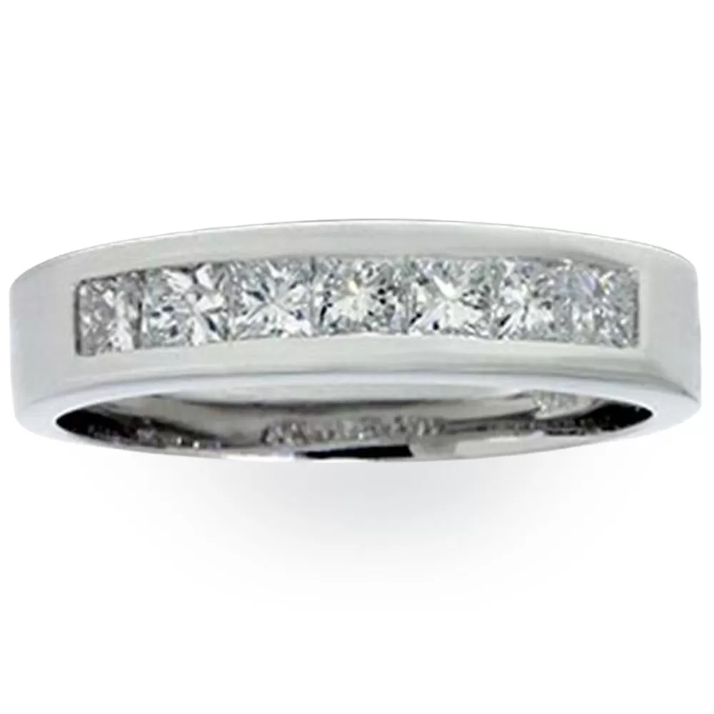 1 1/2ct Princess Cut Mens Real Diamond Wedding 14K Ring