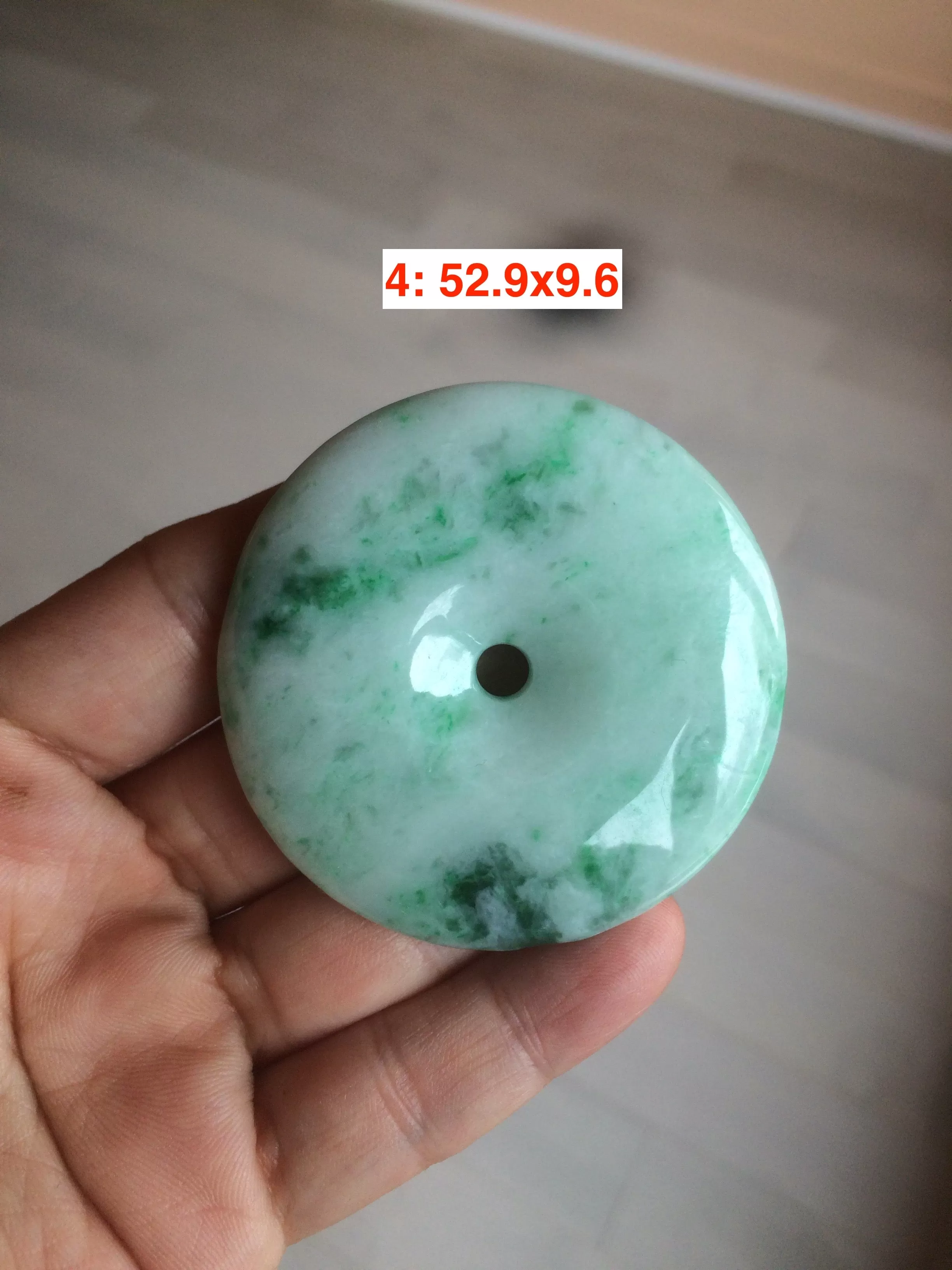 100% Natural sunny green/pink/purple tropical beach jadeite Jade Safety Guardian Button(donut) Pendant/worry stone X123