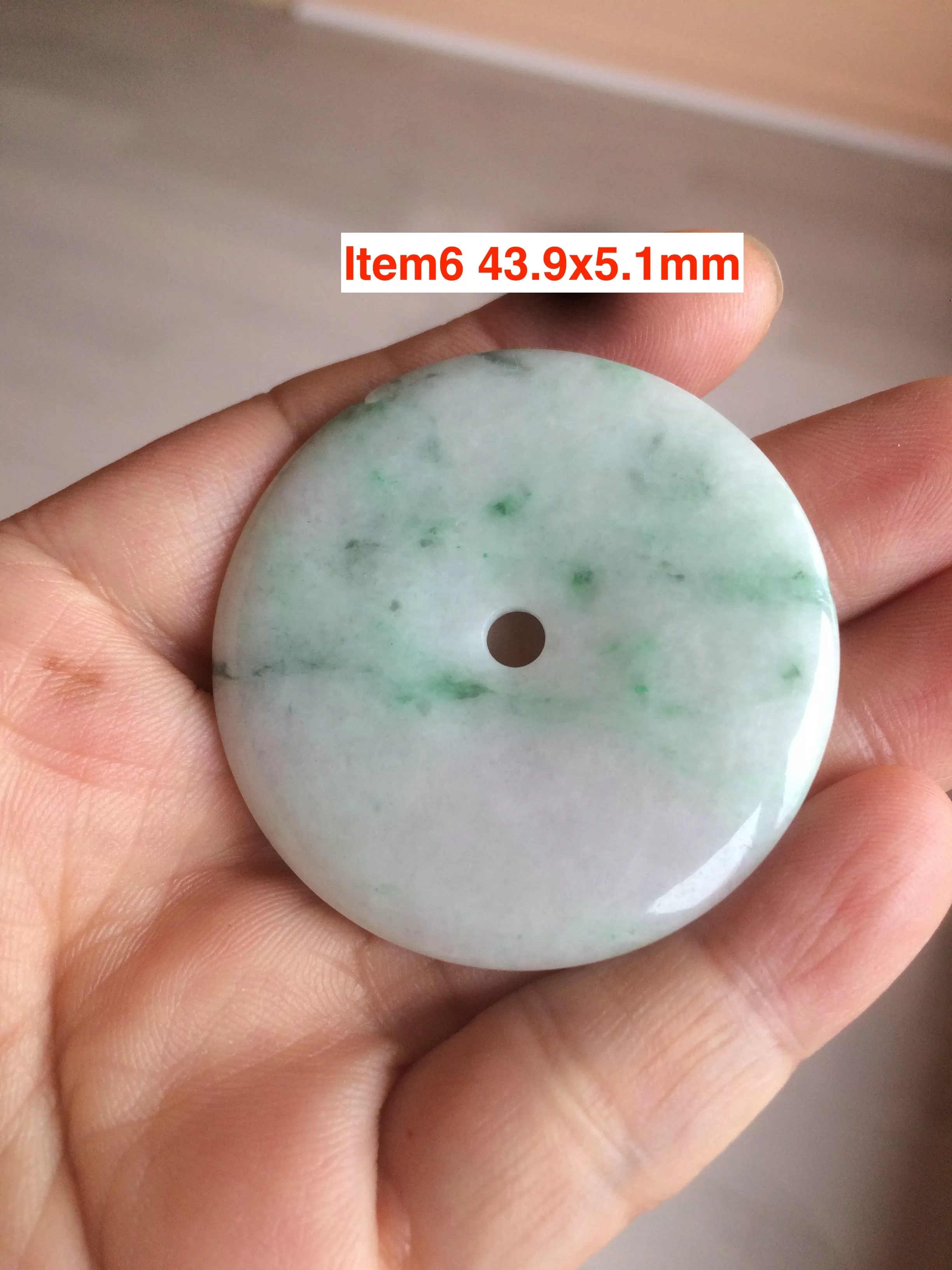 100% Natural sunny green/pink/purple tropical beach jadeite Jade Safety Guardian Button(donut) Pendant/worry stone X123