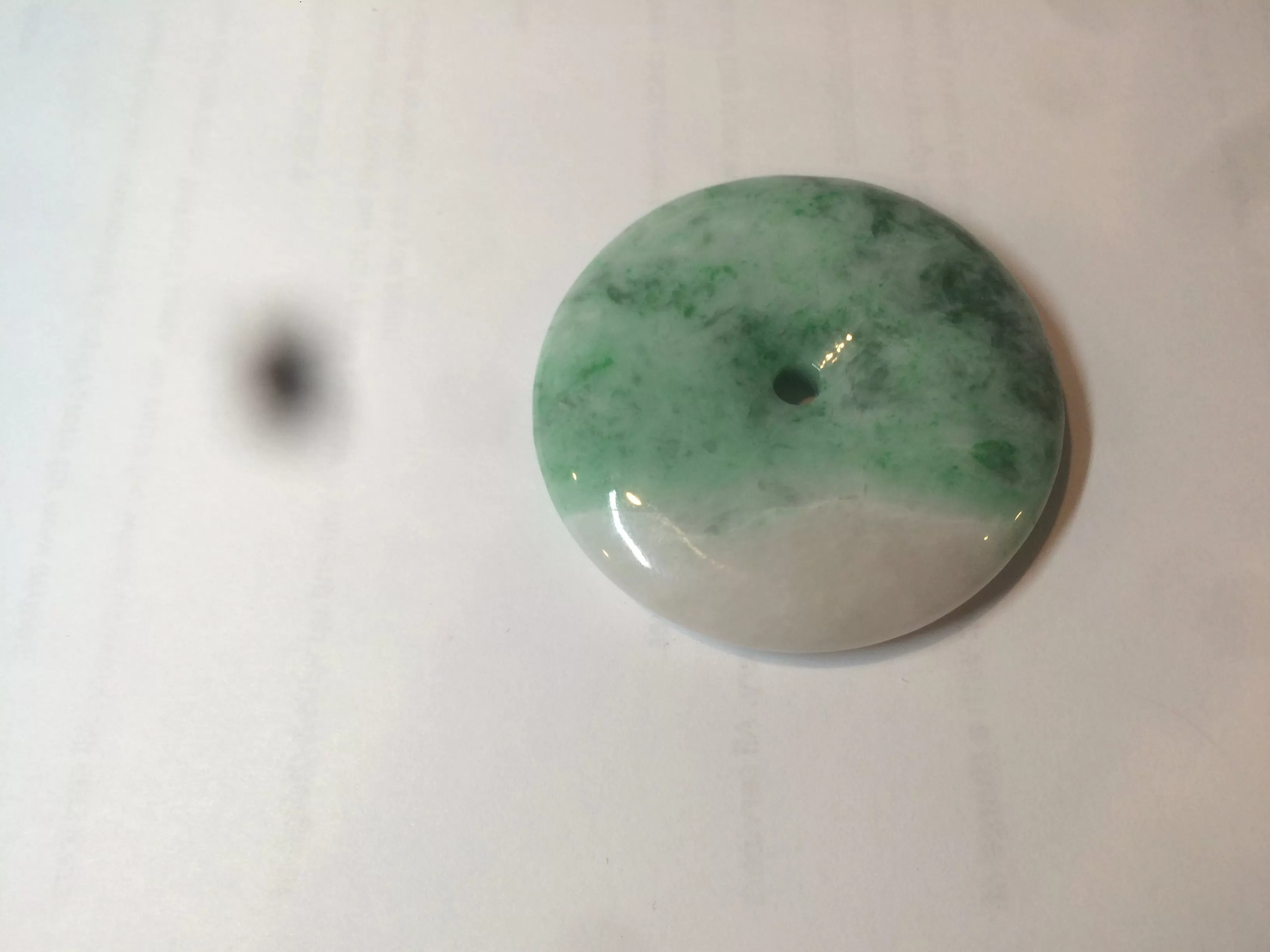 100% Natural sunny green/pink/purple tropical beach jadeite Jade Safety Guardian Button(donut) Pendant/worry stone X123