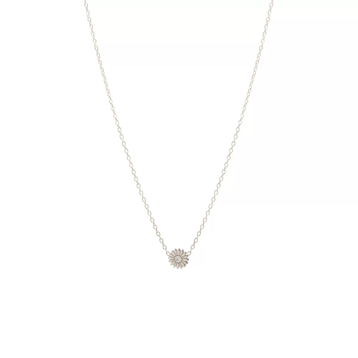 14k Diamond Itty Bitty Flower Necklace