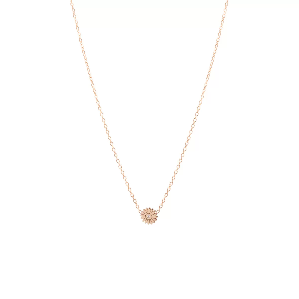 14k Diamond Itty Bitty Flower Necklace