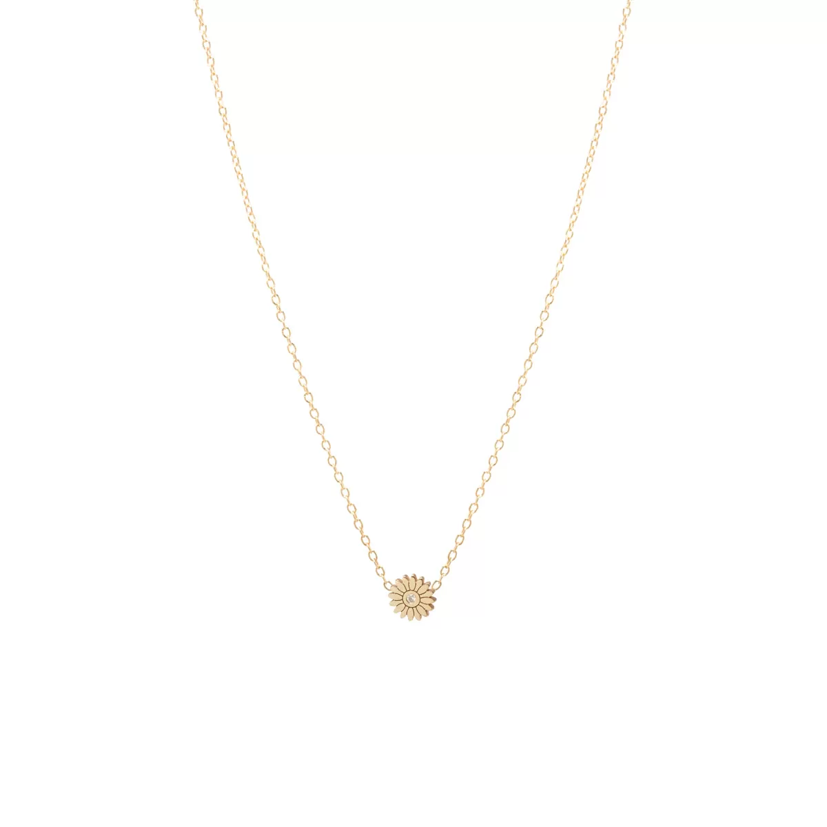 14k Diamond Itty Bitty Flower Necklace