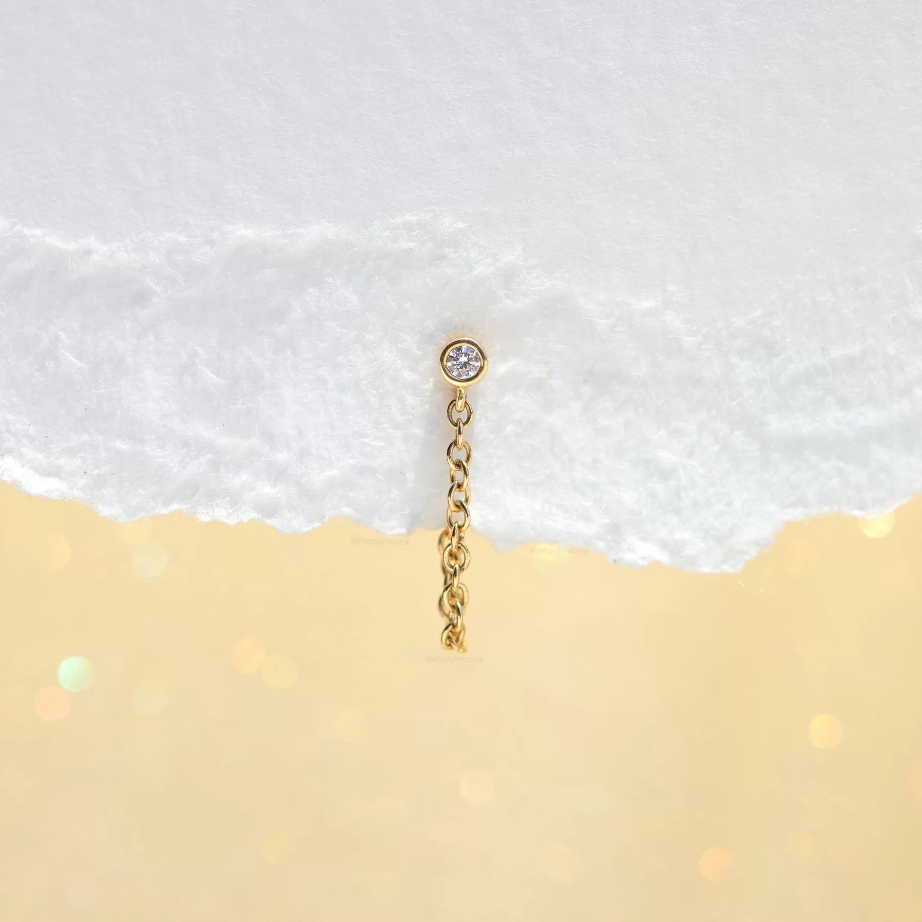 14k Fine On The Horizon Chain Earring