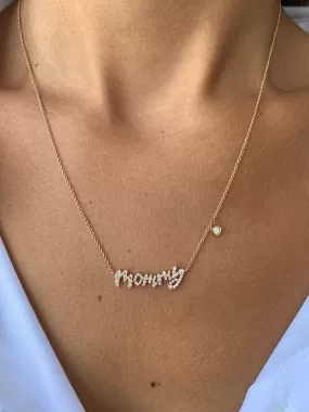 14K Gold Mommy Diamond Necklace