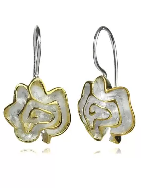 18K Gold Plated and Silver Barcelona Flower Earrings