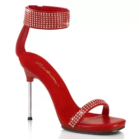 4 Inch Heel CHIC-40 Red Rhinestone