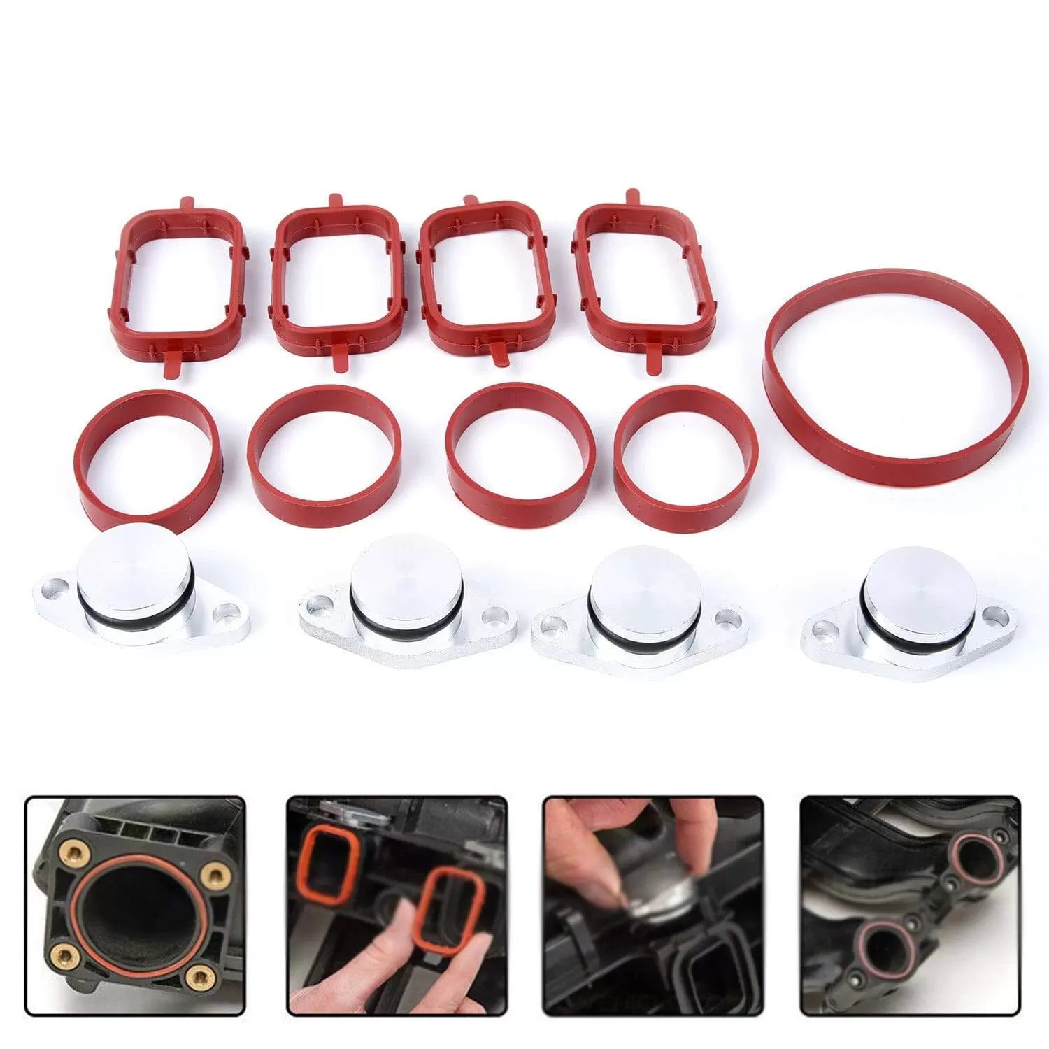 4pcs Diesel Swirl Flaps Blanks Bungs Gaskets For BMW M47 E46 320d 330d 525d Cyl Head Valve Cover Gasket