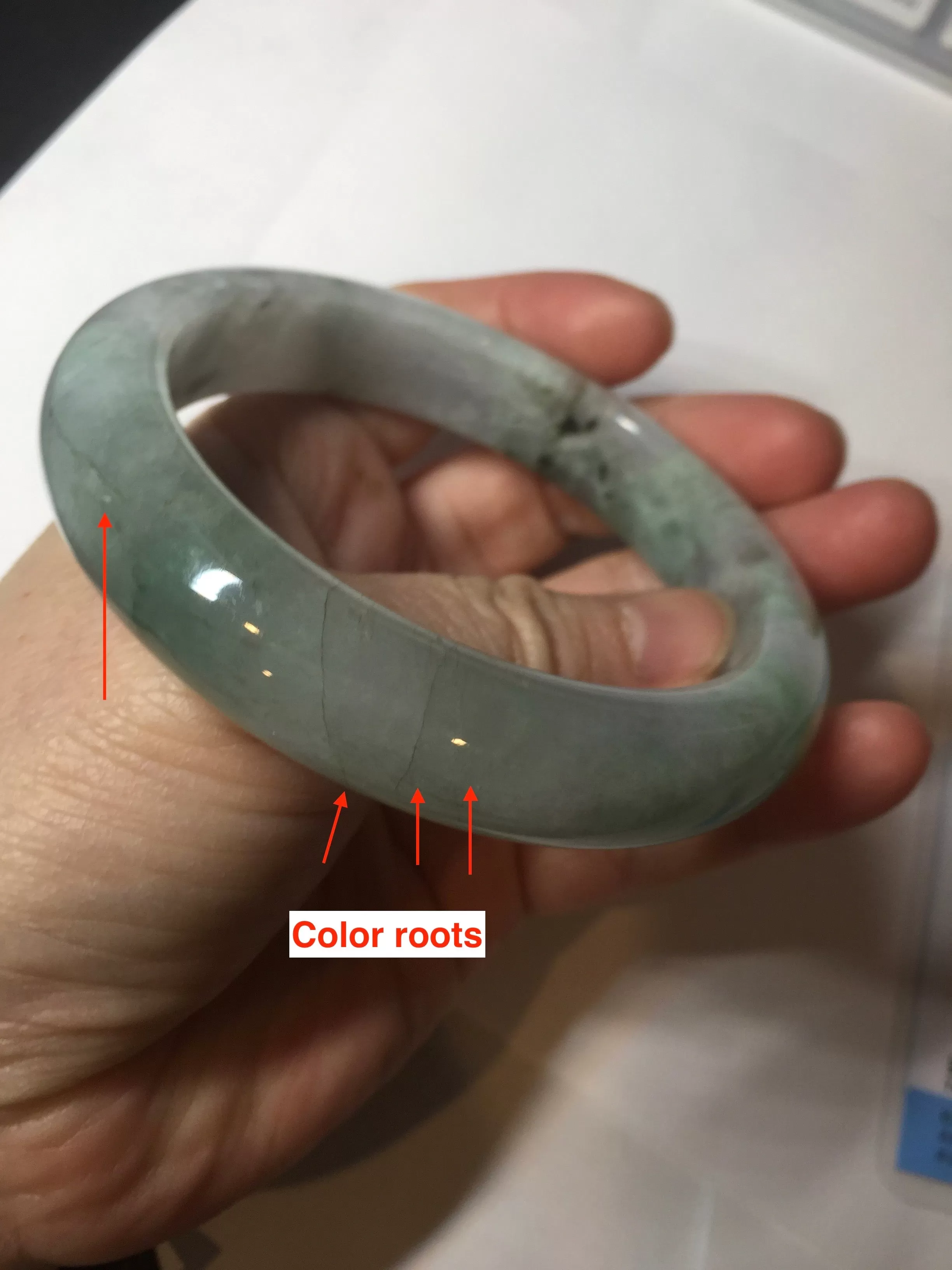 61.5 mm certified type A 100% Natural oily light green/white/purple chubby Jadeite Jade bangle BM17-2786