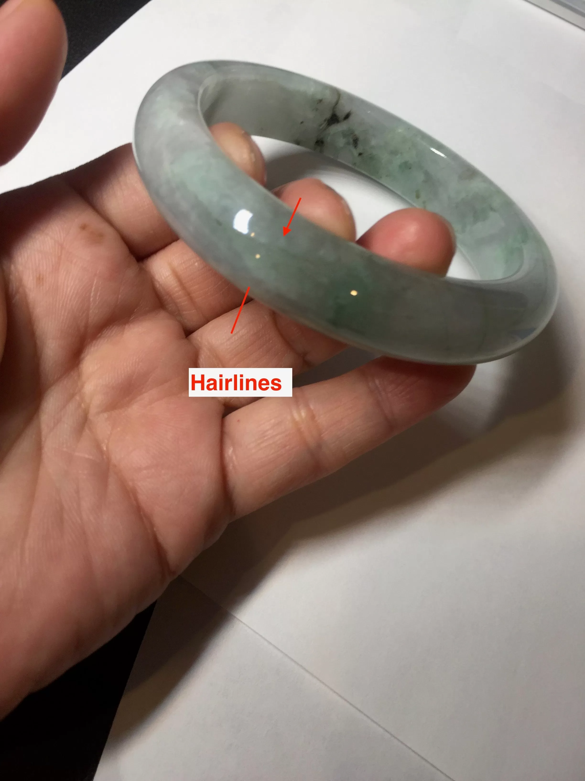 61.5 mm certified type A 100% Natural oily light green/white/purple chubby Jadeite Jade bangle BM17-2786