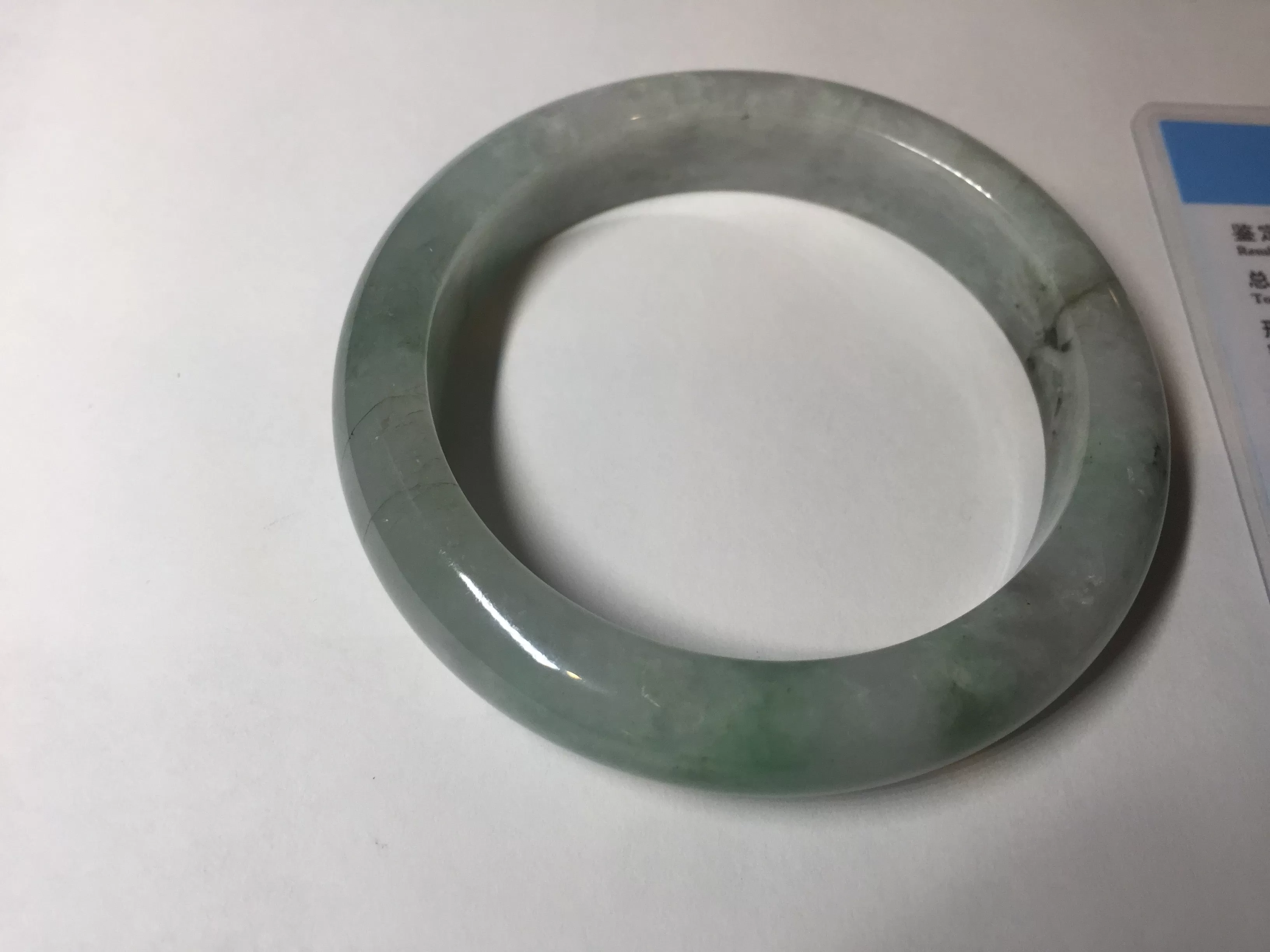 61.5 mm certified type A 100% Natural oily light green/white/purple chubby Jadeite Jade bangle BM17-2786