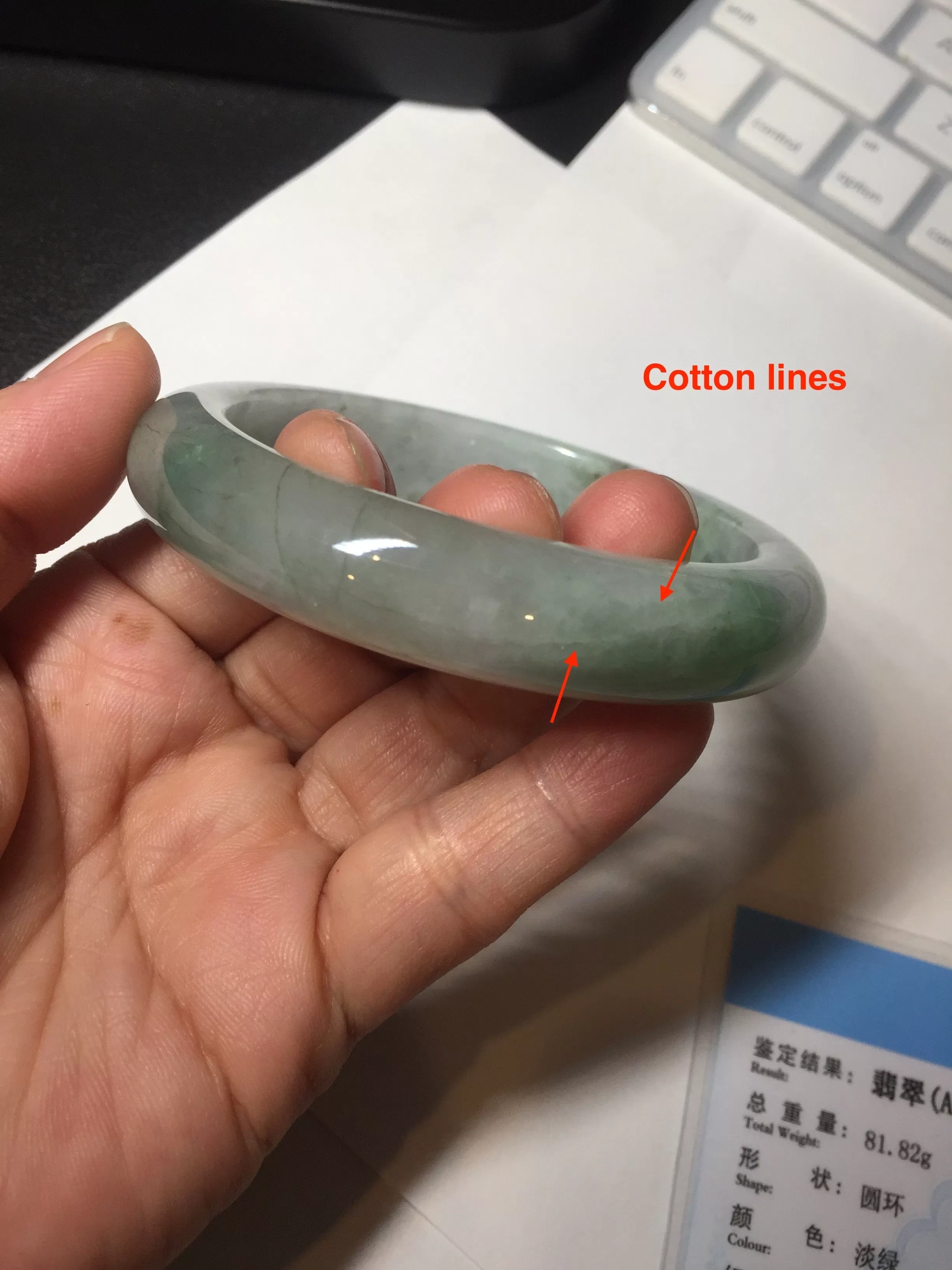 61.5 mm certified type A 100% Natural oily light green/white/purple chubby Jadeite Jade bangle BM17-2786