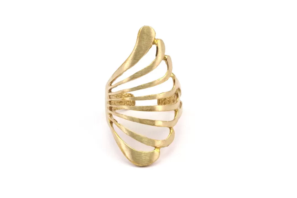 Adjustable Wing Ring - 2 Raw Brass Adjustable Wing Rings N0040