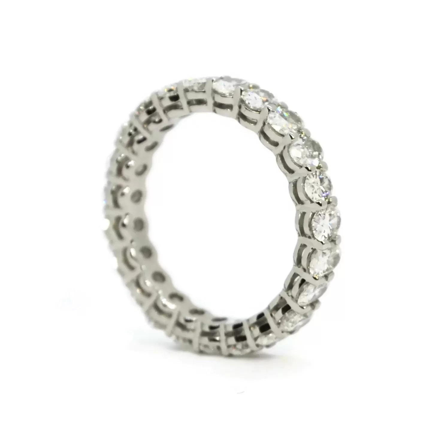 AFJ Diamond Collection - Eternity Band Ring with Oval Diamonds 2.75 carats, 18k White Gold