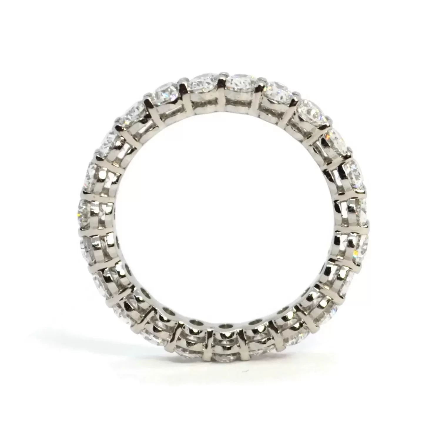 AFJ Diamond Collection - Eternity Band Ring with Oval Diamonds 2.75 carats, 18k White Gold