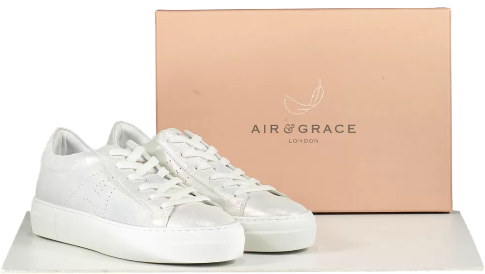 AIR & GRACE Metallic Champagne Ltd.edition Leather Trainers Bnib UK 7 EU 40 👠