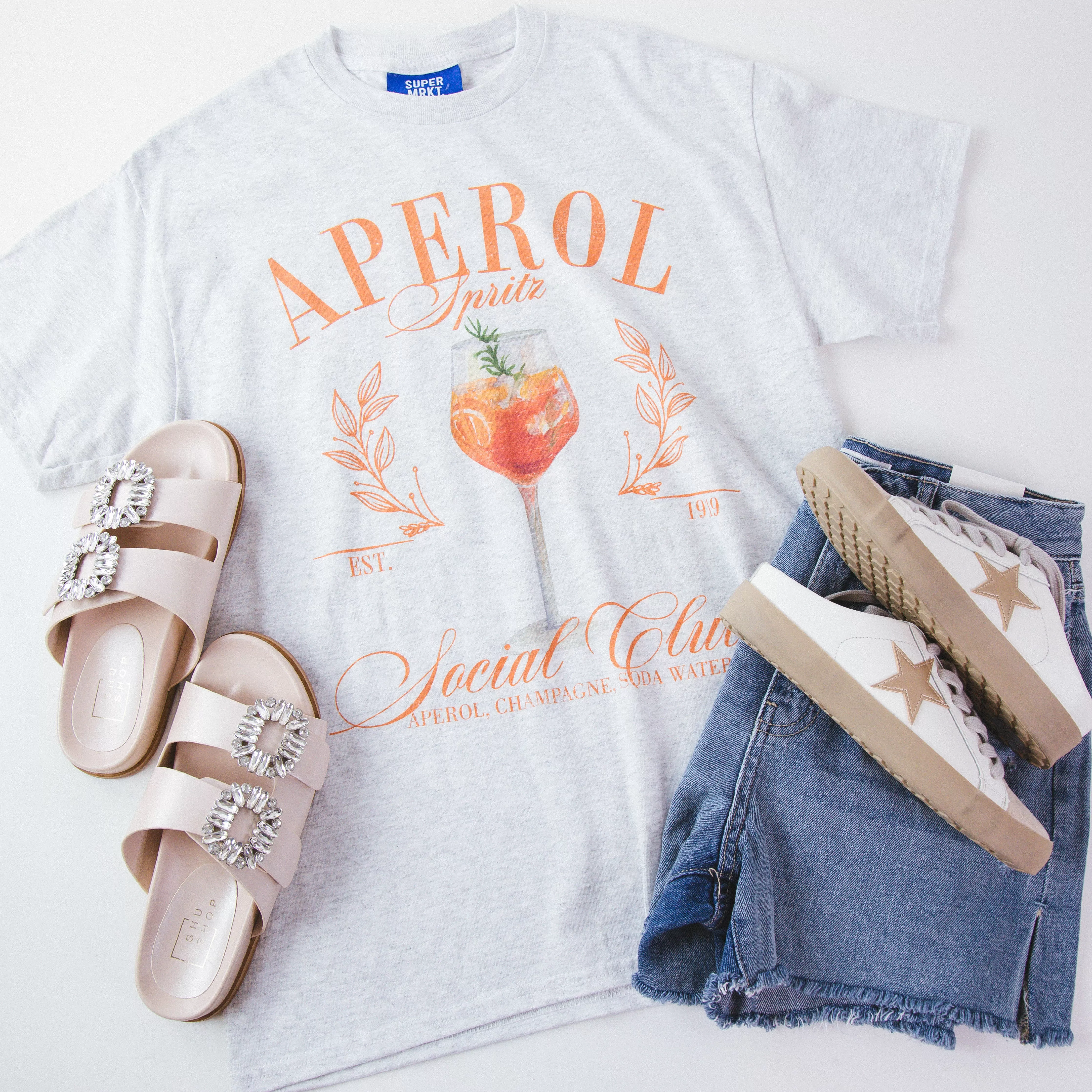 Aperol Spritz Social Club Graphic Tee, Ash