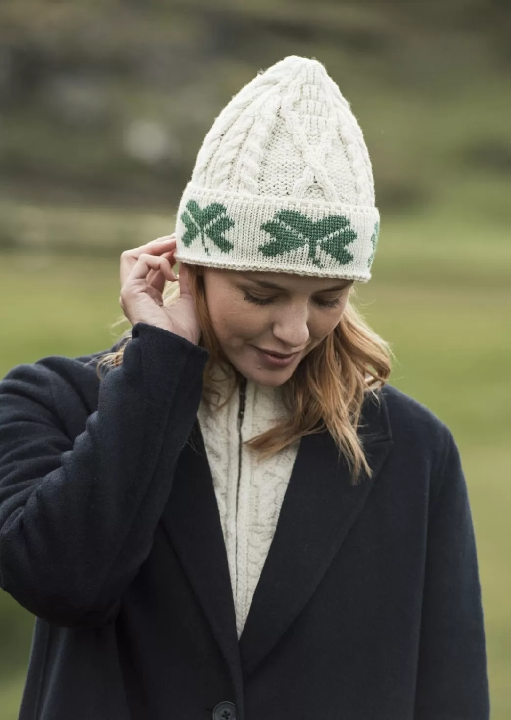 Aran Shamrock Hat | Natural