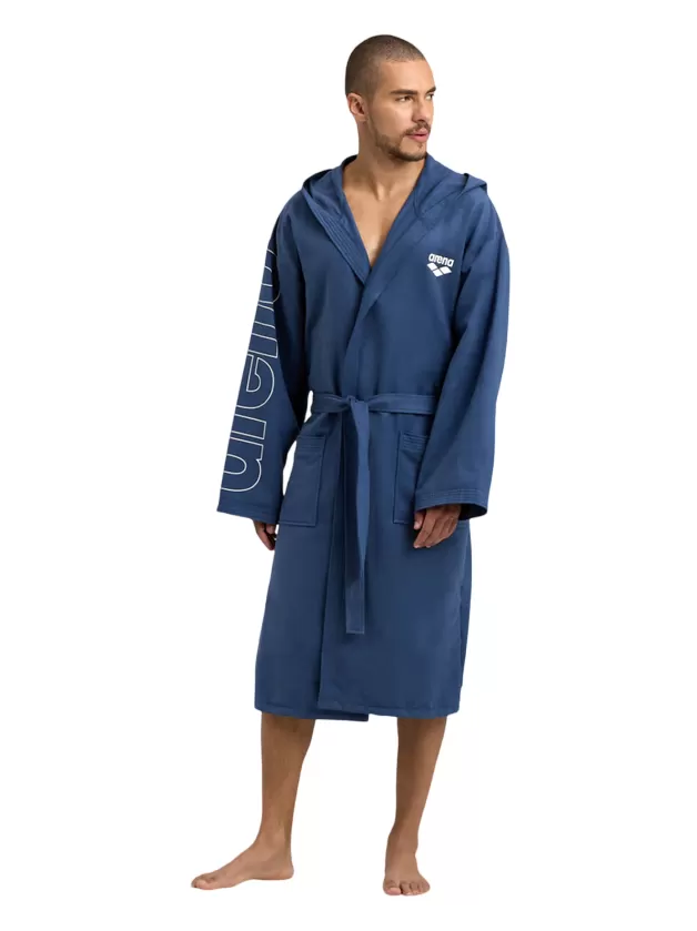 Arena Unisex adult microfibre bathrobe 005308201 blue-white