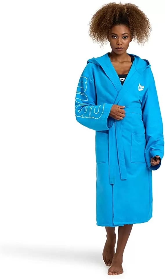 Arena Unisex adult microfibre bathrobe 005308401 light blue-white