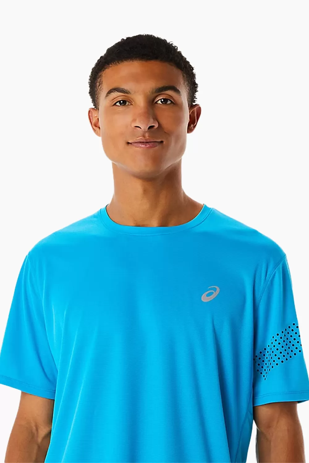 ASICS Men's Icon SS Top in Island Blue/Performance Black