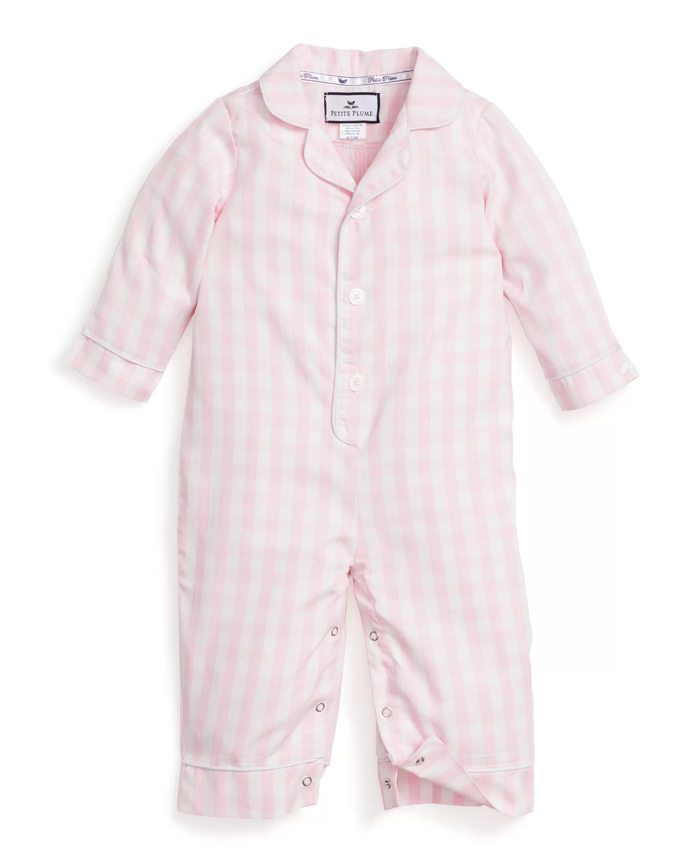 Baby's Twill Romper | Pink Gingham