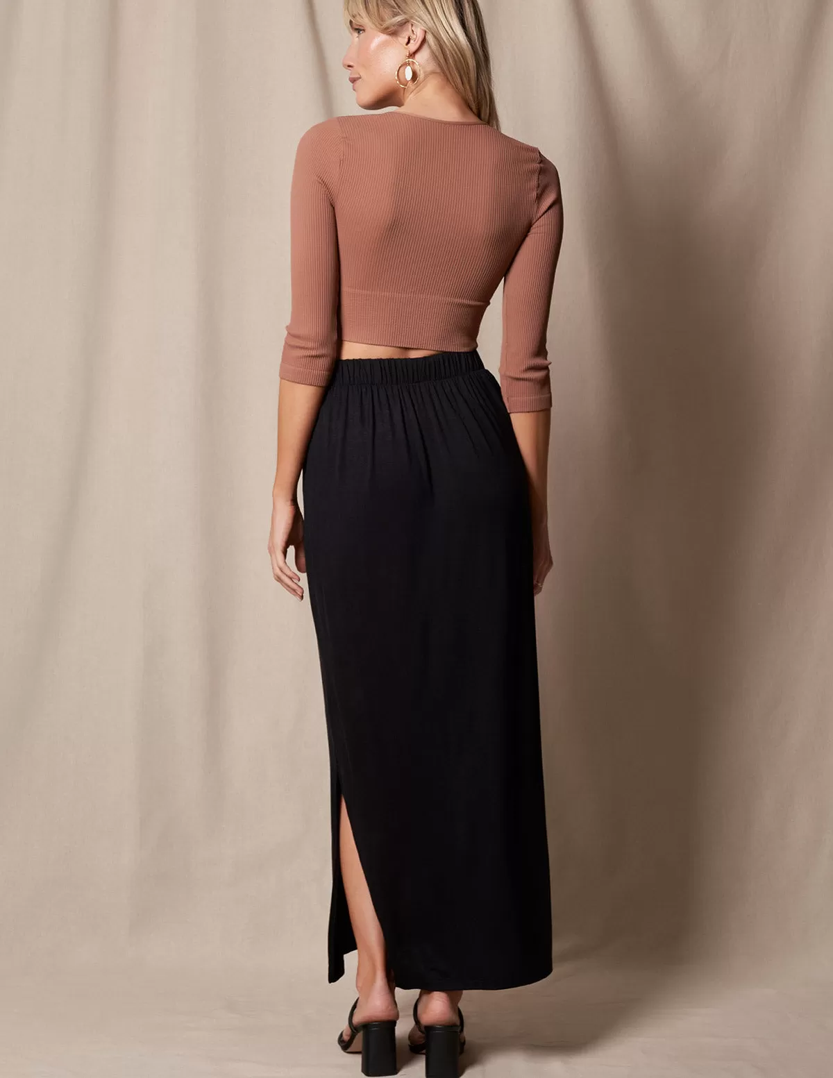 Bamboo Straight Maxi Skirt