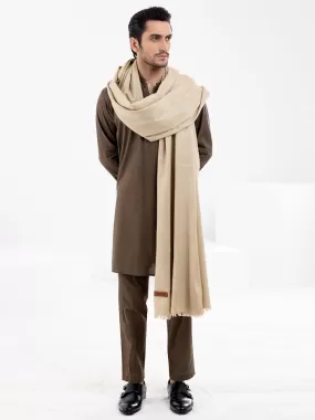 Beige Blended Shawl For Men - AL-SH-015