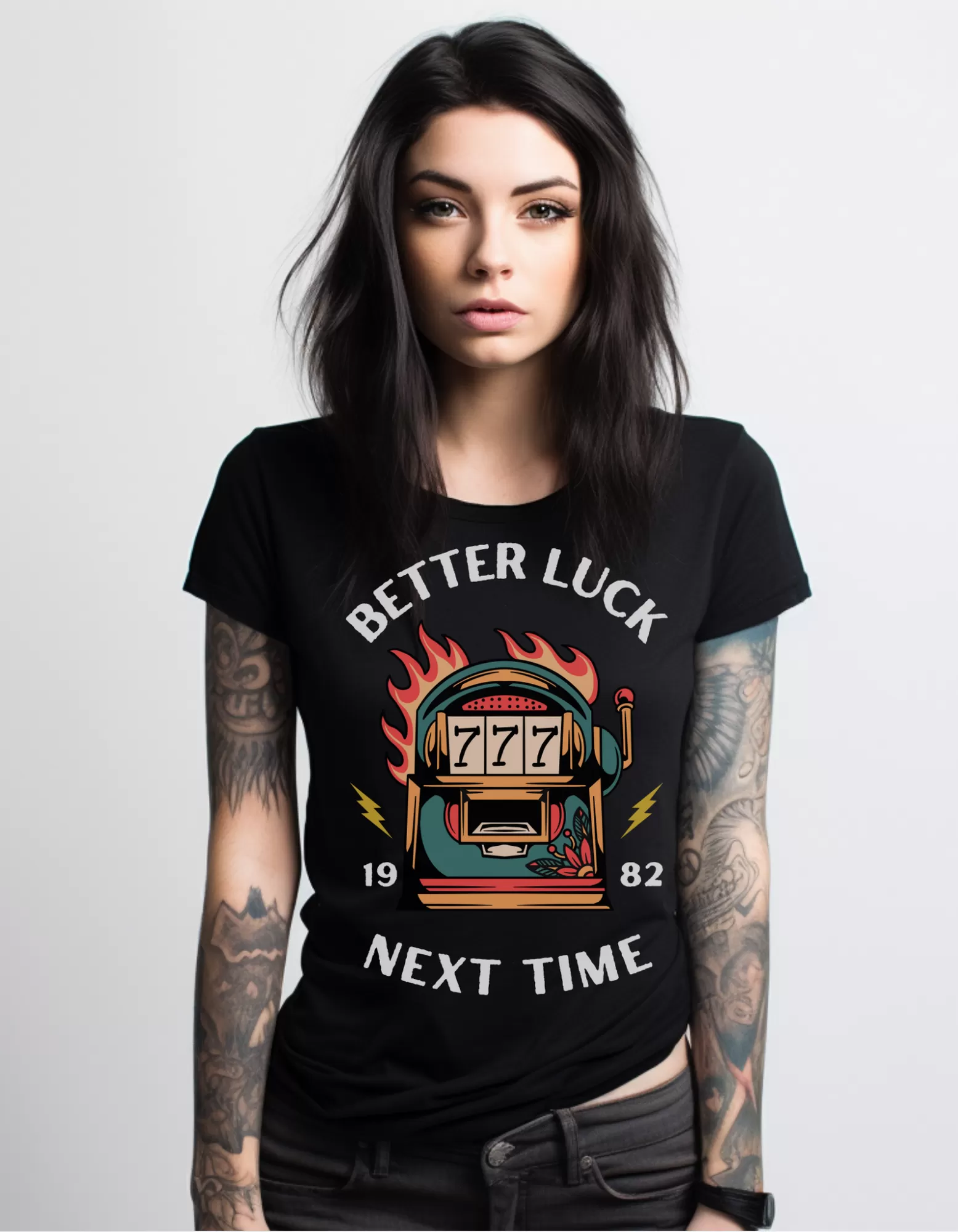 Better Luck Next Time Tattoo T-shirt / Traditional Tattoo Tee Shirt / Punk Rock Clothing Tshirt Rockabilly Psychobilly Freak Goth