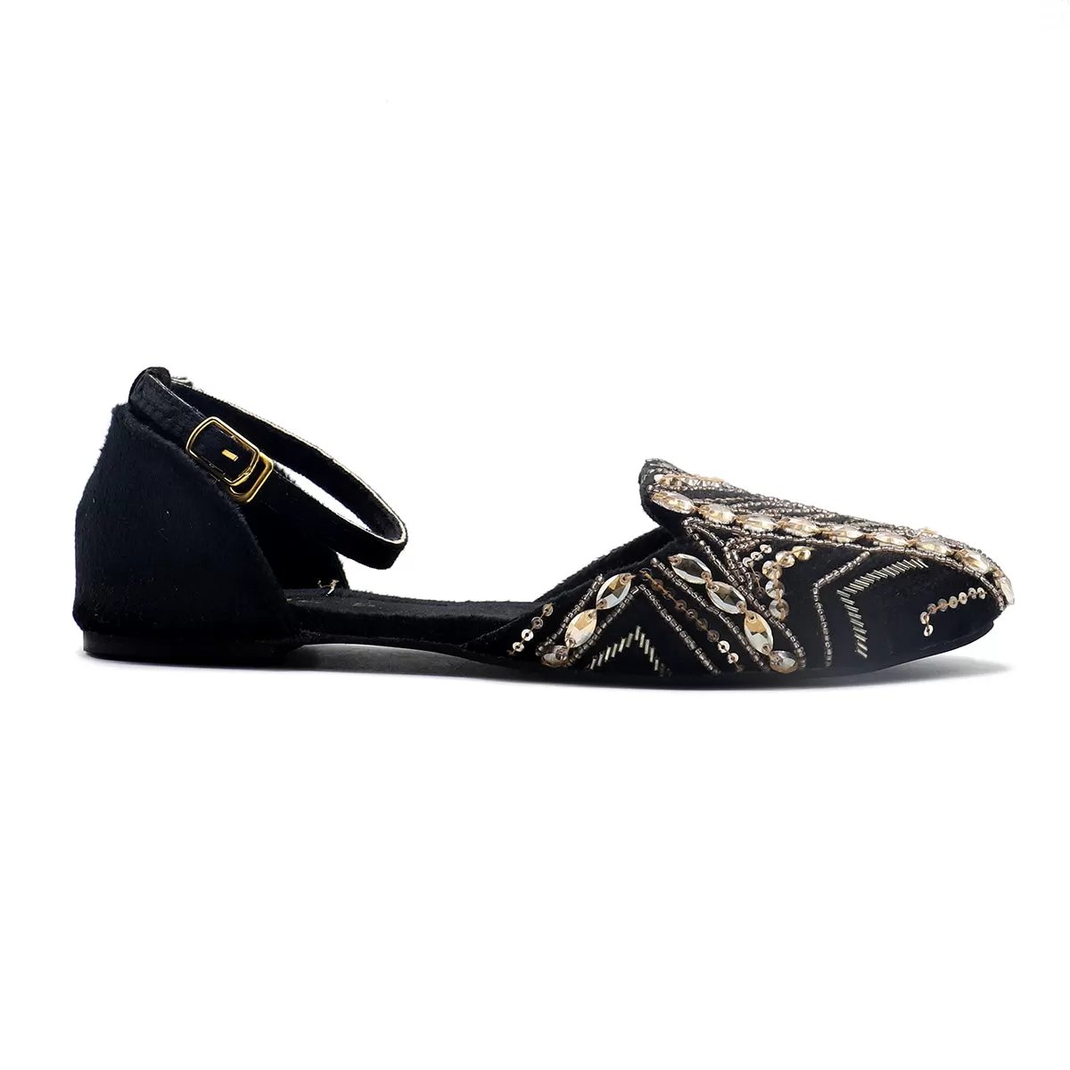 Black Fancy Sling Back 090778