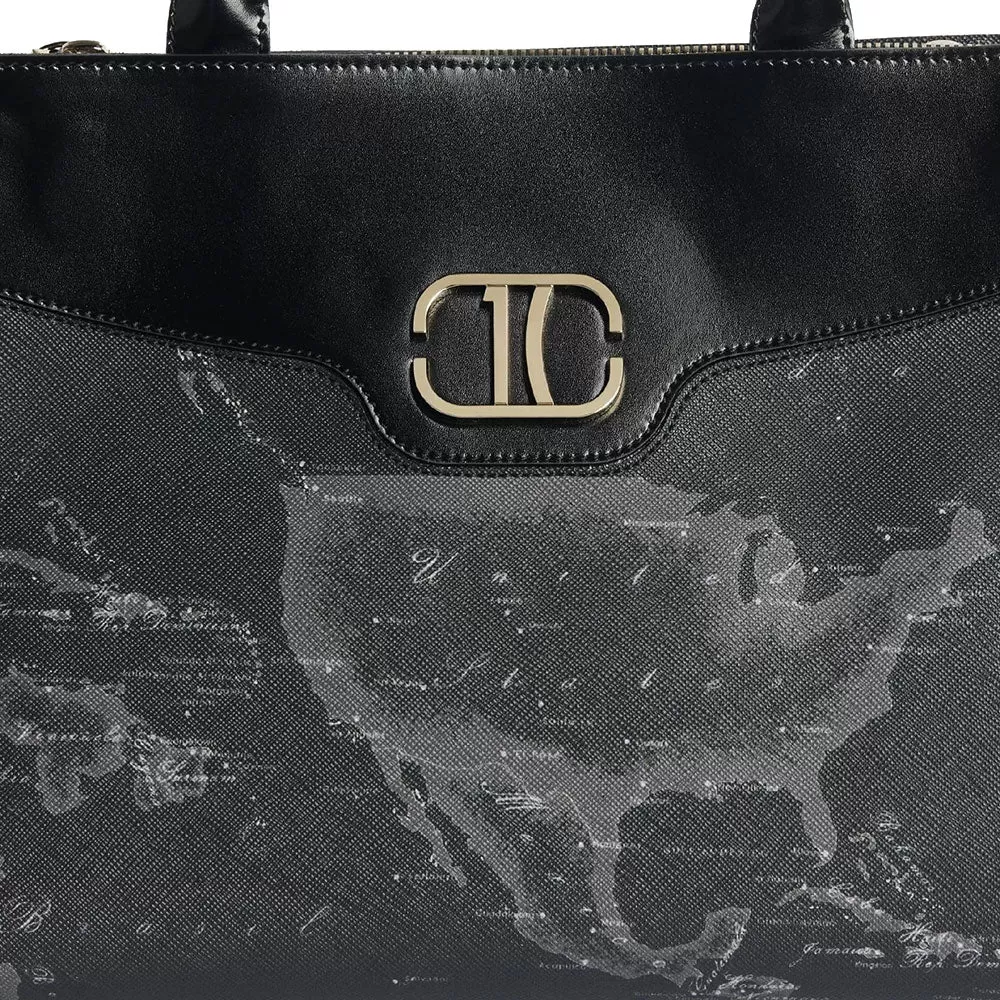 Borsa Donna a Mano con Tracolla 1A Classe Alviero Martini linea Geo Noir stampa Geo Night GV85