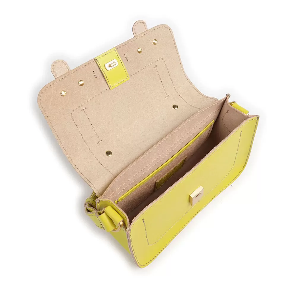 Borsa Donna a Mano THE BRIDGE linea Ester in Pelle Giallo Lime