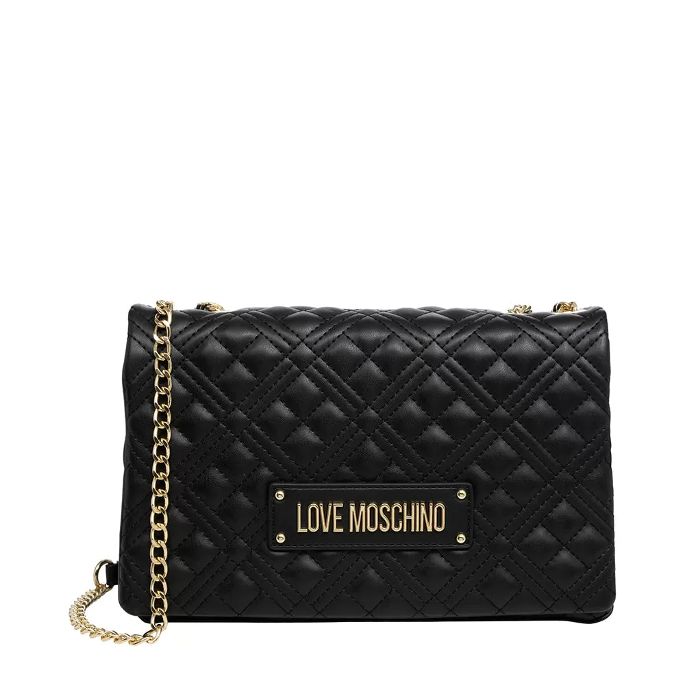 Borsa Donna a Spalla e Tracolla LOVE MOSCHINO linea Lettering Logo Nero