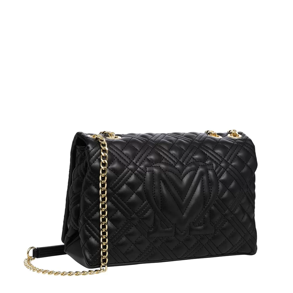 Borsa Donna a Spalla e Tracolla LOVE MOSCHINO linea Lettering Logo Nero