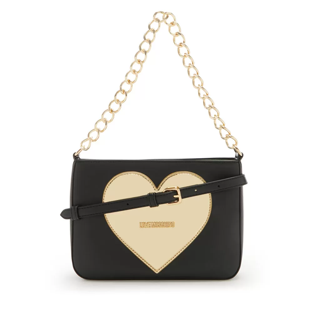 Borsa Donna a Tracolla LOVE MOSCHINO linea Golden Heart Nero