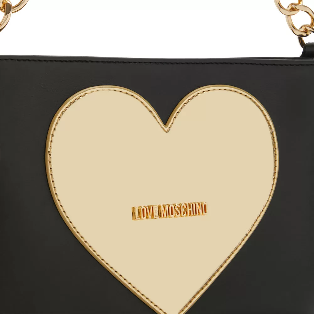 Borsa Donna a Tracolla LOVE MOSCHINO linea Golden Heart Nero