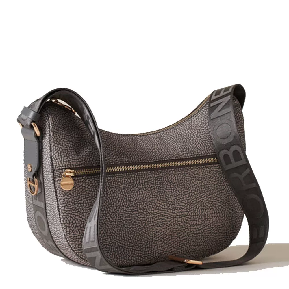 Borsa Donna a Tracolla Luna Bag Small BORBONESE linea Eco Line in Nylon Clay Grey