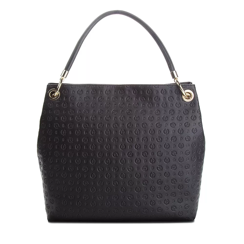 Borsa Donna Hobo POLLINI linea Heritage Embossed Nero