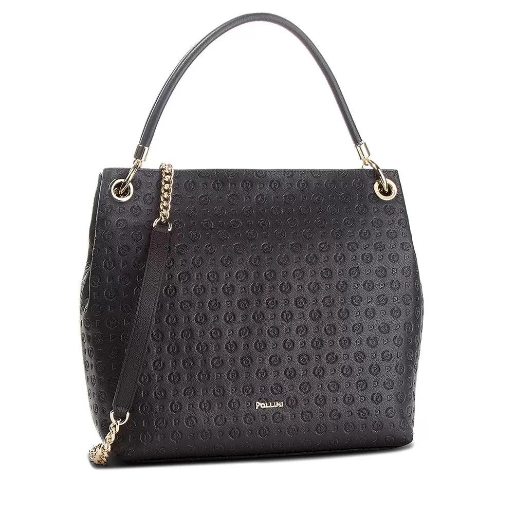 Borsa Donna Hobo POLLINI linea Heritage Embossed Nero