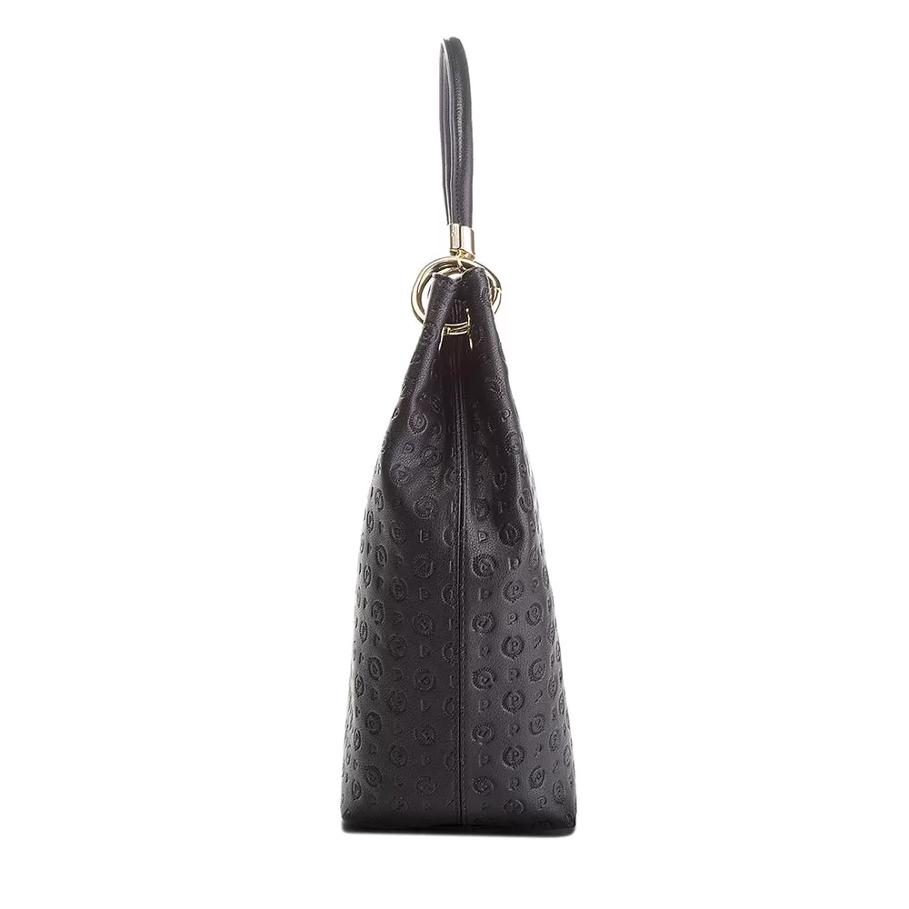 Borsa Donna Hobo POLLINI linea Heritage Embossed Nero