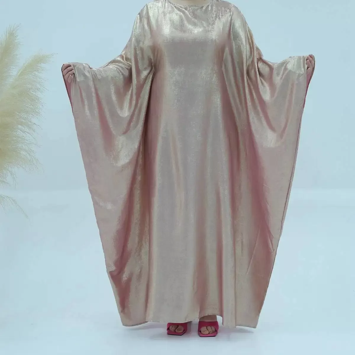 Bronzing Gleam Butterfly Batwing Farasha Abaya Dress