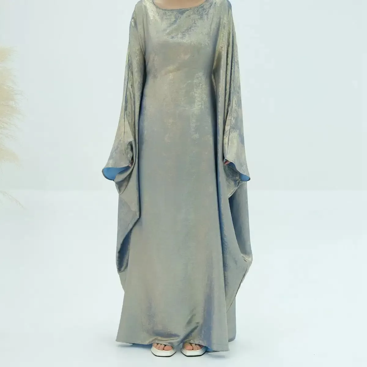 Bronzing Gleam Butterfly Batwing Farasha Abaya Dress