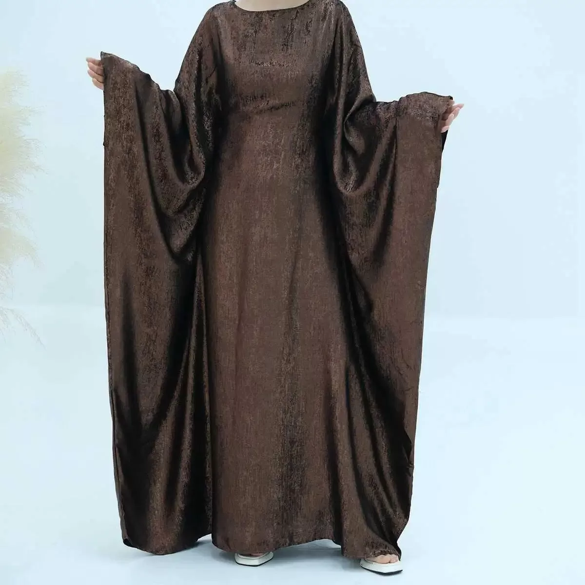 Bronzing Gleam Butterfly Batwing Farasha Abaya Dress