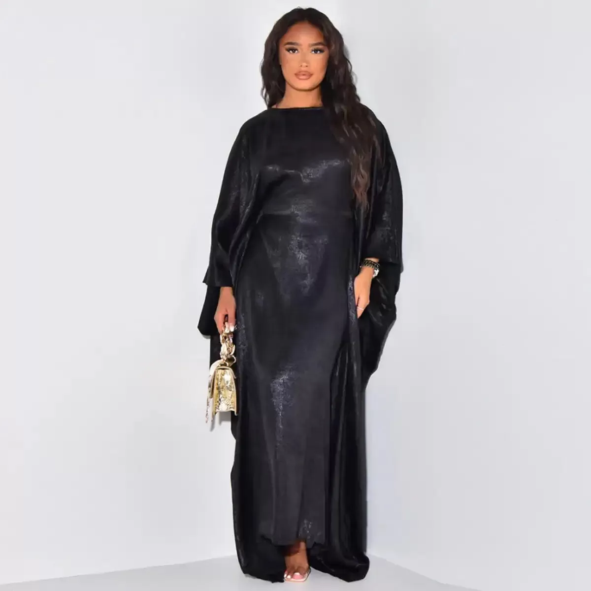 Bronzing Gleam Butterfly Batwing Farasha Abaya Dress