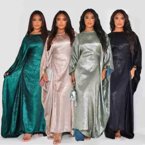 Bronzing Gleam Butterfly Batwing Farasha Abaya Dress