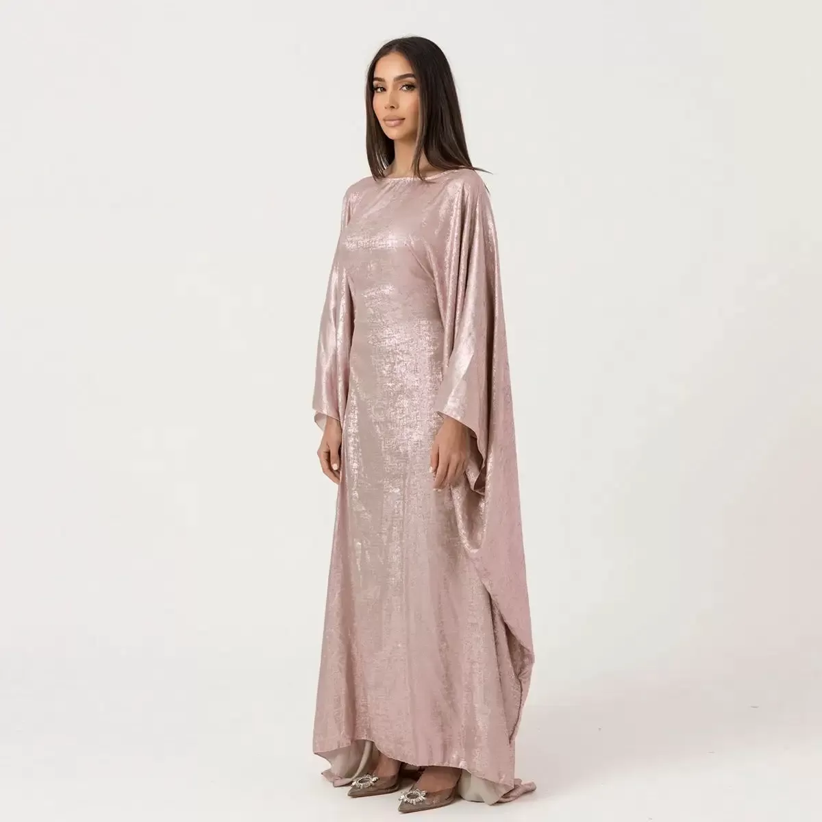 Bronzing Gleam Butterfly Batwing Farasha Abaya Dress