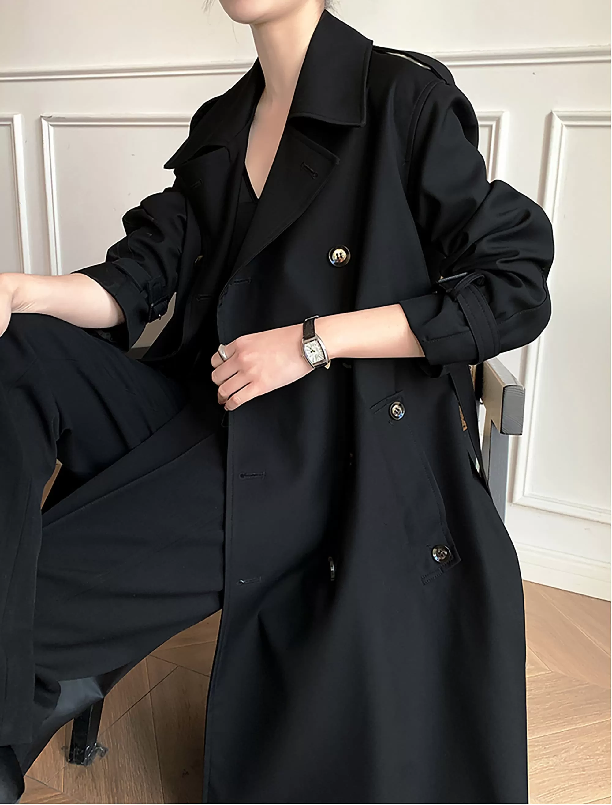 Brooke Midi Double Breasted Belted Trench Coat