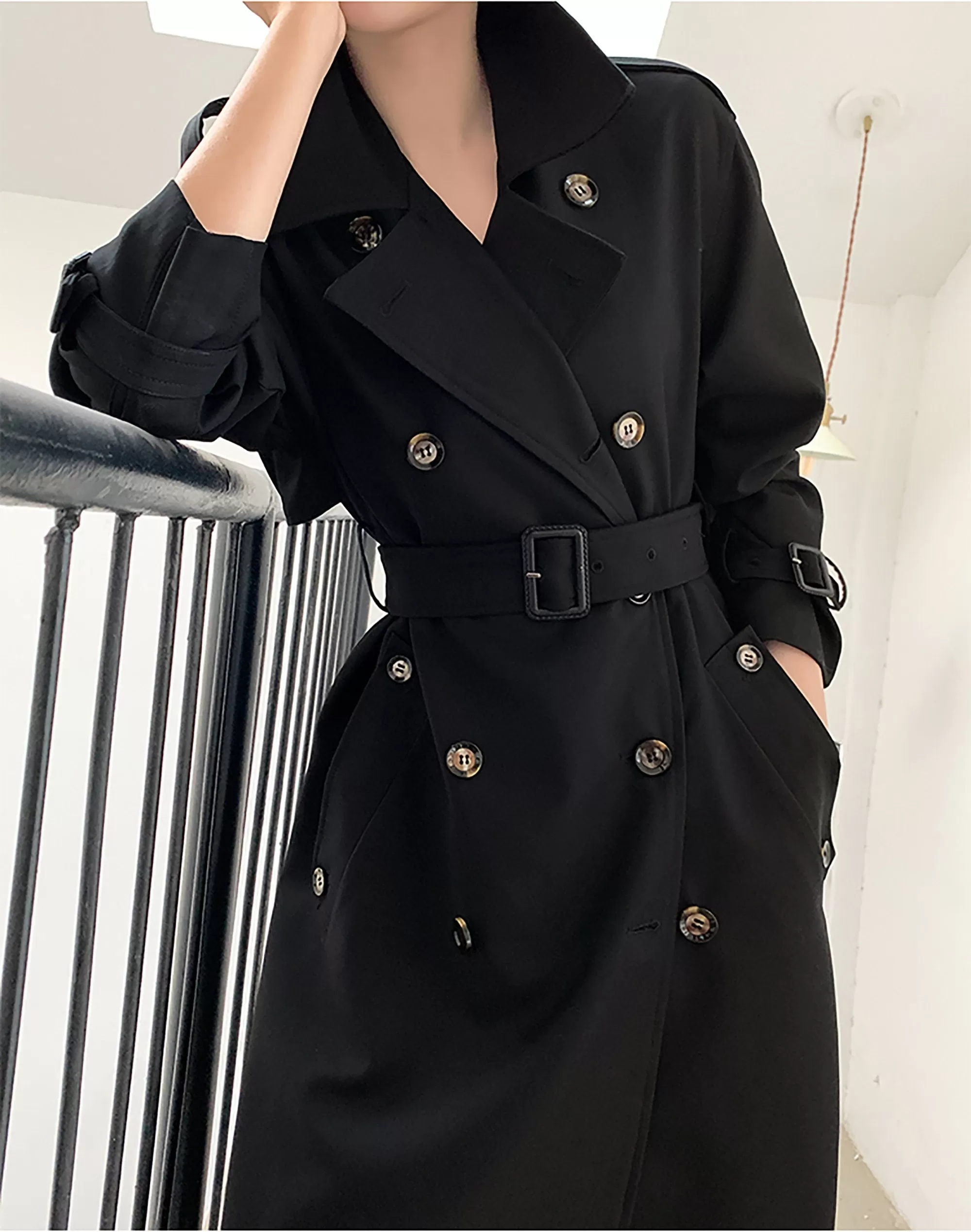 Brooke Midi Double Breasted Belted Trench Coat