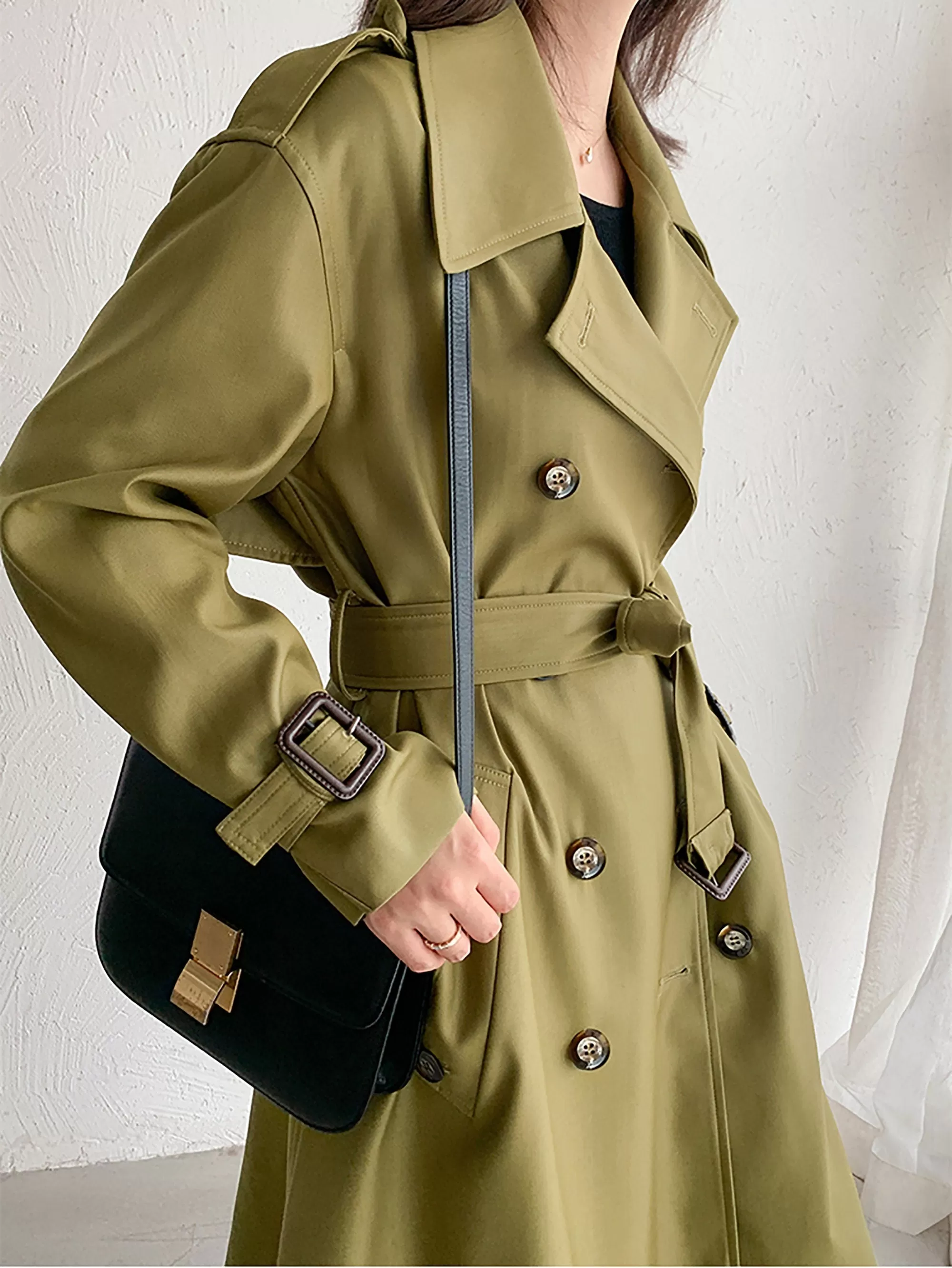 Brooke Midi Double Breasted Belted Trench Coat